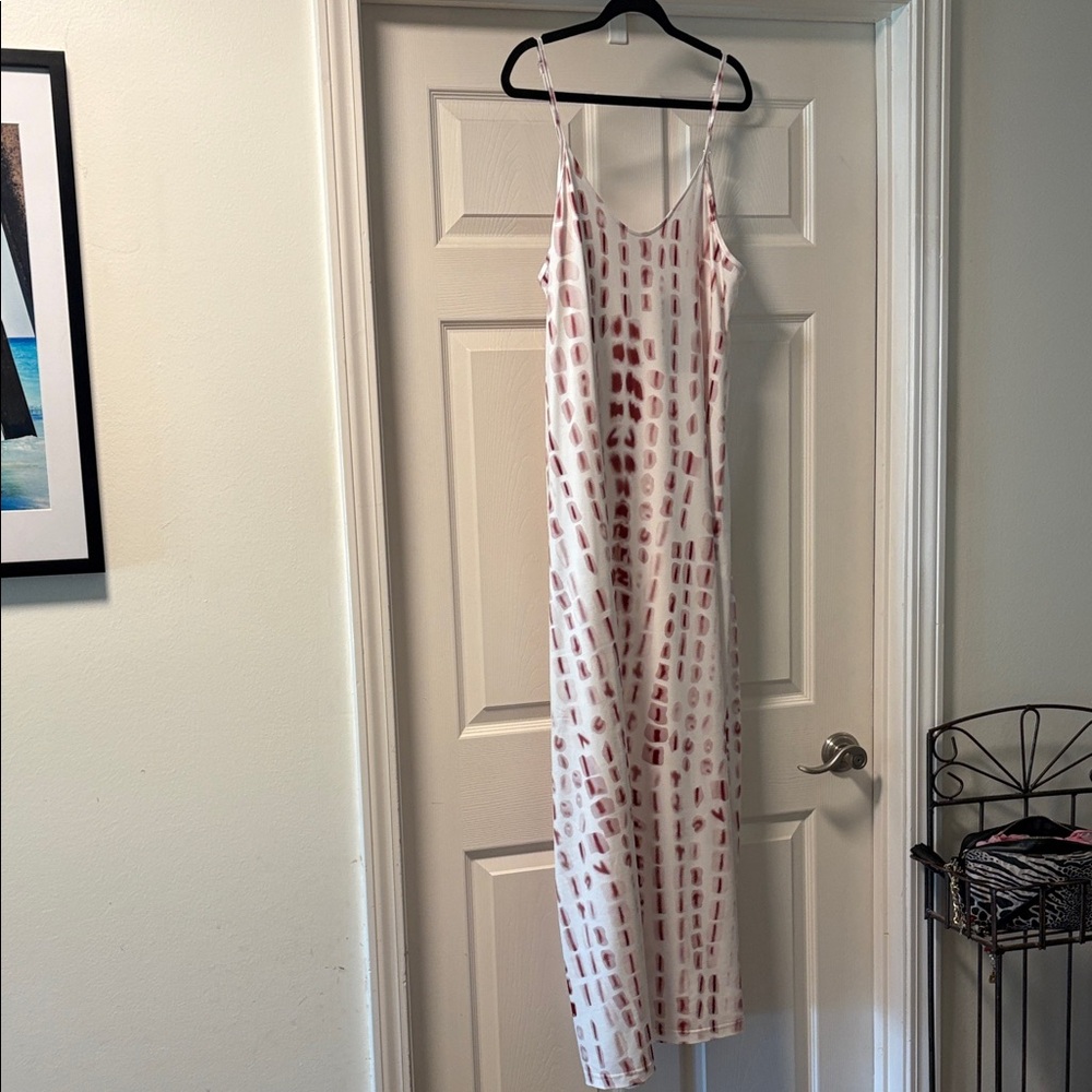 Elegant White and Red Maxi Dress
